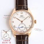 Perfect replica GR factory IWC rose gold case Swiss 82200 automatic mechanical leather strap 